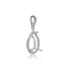 ITI NYC Pear Shape Three Prong Halo Pendant in Sterling Silver (6.00 x 4.00 mm - 12.00 x  8.00 mm)