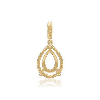 ITI NYC Pear Shape Three Prong Halo Pendant in 14K Gold (6.00 x 4.00 mm - 12.00 x  8.00 mm)