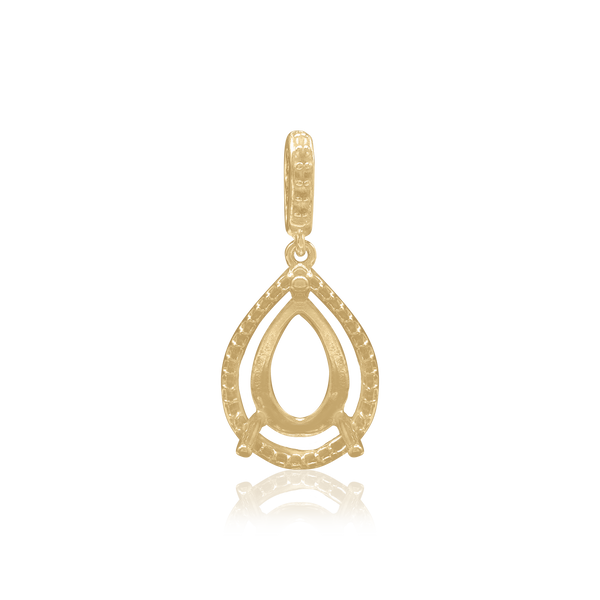 ITI NYC Pear Shape Three Prong Halo Pendant in 14K Gold (6.00 x 4.00 mm - 12.00 x  8.00 mm)