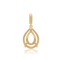 Load image into Gallery viewer, ITI NYC Pear Shape Three Prong Halo Pendant in 14K Gold (6.00 x 4.00 mm - 12.00 x  8.00 mm)
