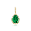 ITI NYC Pear Shape Three Prong Halo Pendant in 14K Gold (6.00 x 4.00 mm - 12.00 x  8.00 mm)