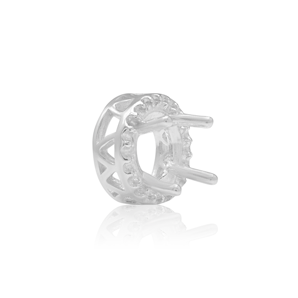 ITI NYC Round Four Prong Double Halo Pendant in Sterling Silver (3.00 mm - 12.20 mm)