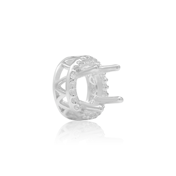 ITI NYC Round Four Prong Double Halo Pendant in Sterling Silver (3.00 mm - 12.20 mm)