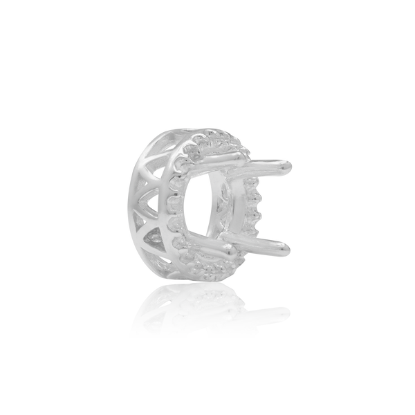 ITI NYC Round Four Prong Double Halo Pendant in Sterling Silver (3.00 mm - 12.20 mm)