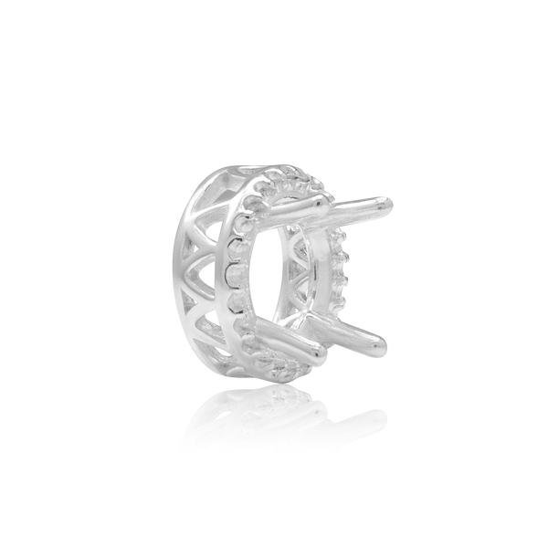 ITI NYC Round Four Prong Double Halo Pendant in Sterling Silver (3.00 mm - 12.20 mm)