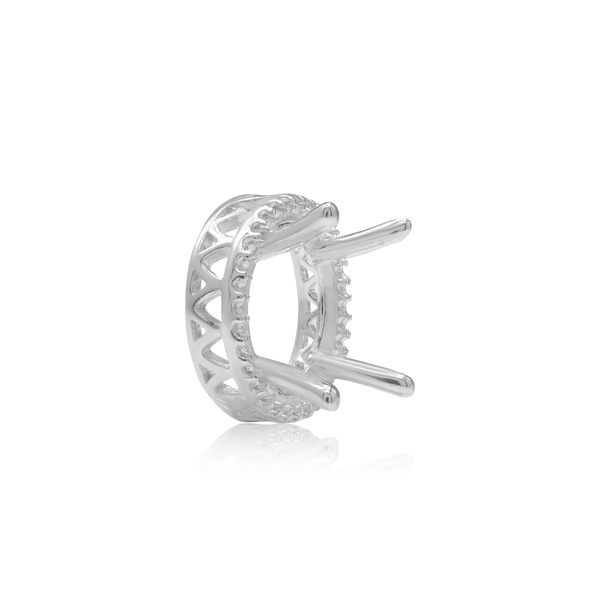 ITI NYC Round Four Prong Double Halo Pendant in Sterling Silver (3.00 mm - 12.20 mm)