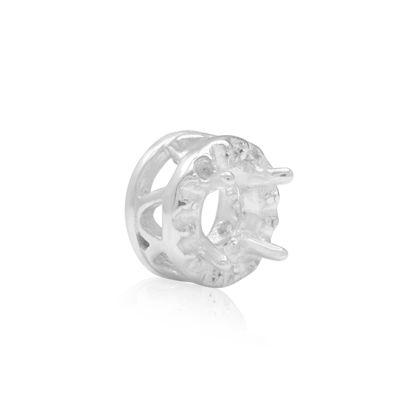 ITI NYC Round Four Prong Double Halo Pendant in Sterling Silver (3.00 mm - 12.20 mm)