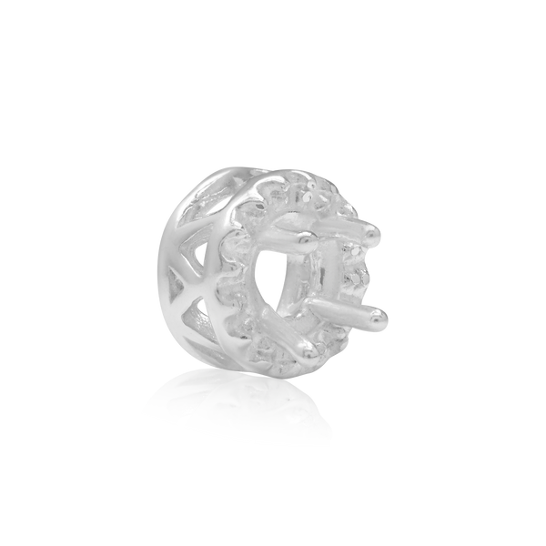 ITI NYC Round Four Prong Double Halo Pendant in Sterling Silver (3.00 mm - 12.20 mm)