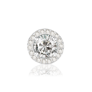 ITI NYC Round Four Prong Double Halo Pendant in Sterling Silver (3.00 mm - 12.20 mm)