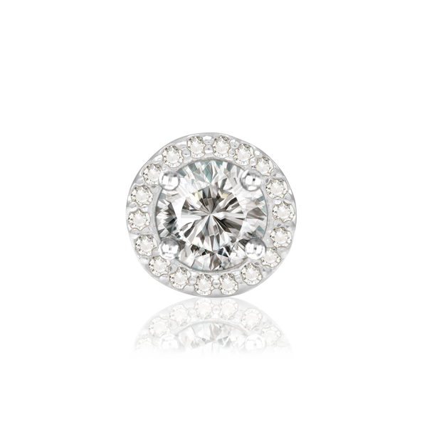 ITI NYC Round Four Prong Double Halo Pendant in Sterling Silver (3.00 mm - 12.20 mm)