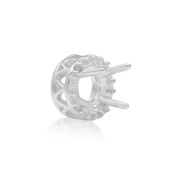 ITI NYC Round Four Prong Double Halo Pendant in Sterling Silver (3.00 mm - 12.20 mm)