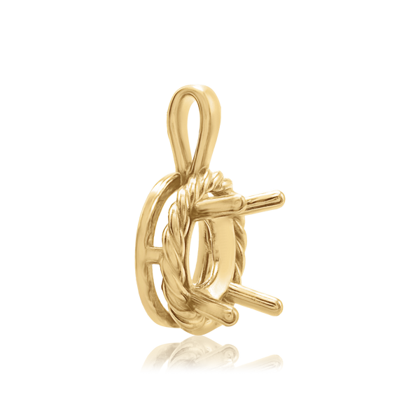 ITI NYC Round Rope Pendant in 14K Gold (4.00 mm - 10.00 mm)