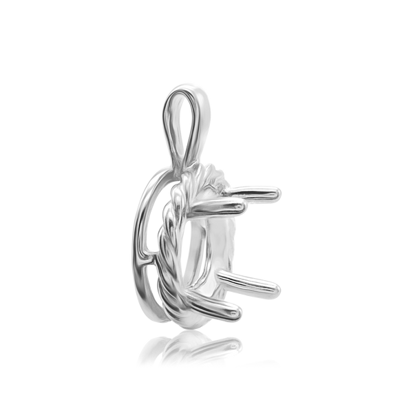 ITI NYC Round Rope Pendant in Sterling Silver (4.00 mm - 12.00 mm)