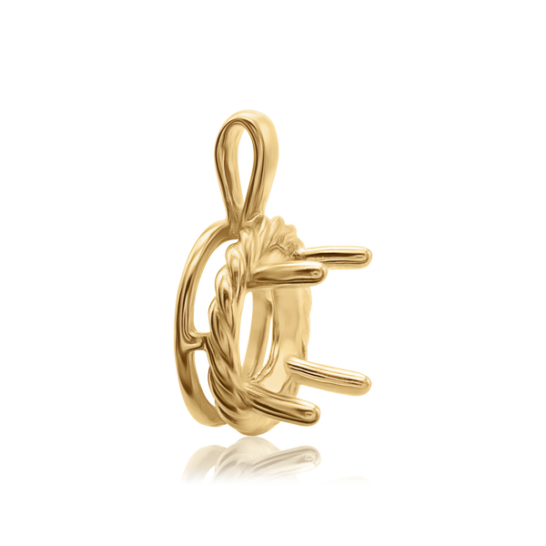 ITI NYC Round Rope Pendant in 14K Gold (4.00 mm - 12.00 mm)