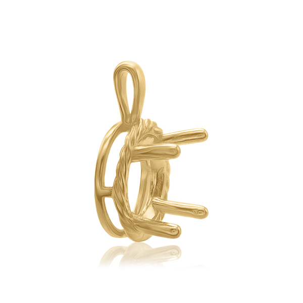 ITI NYC Round Rope Pendant in 14K Gold (4.00 mm - 12.00 mm)