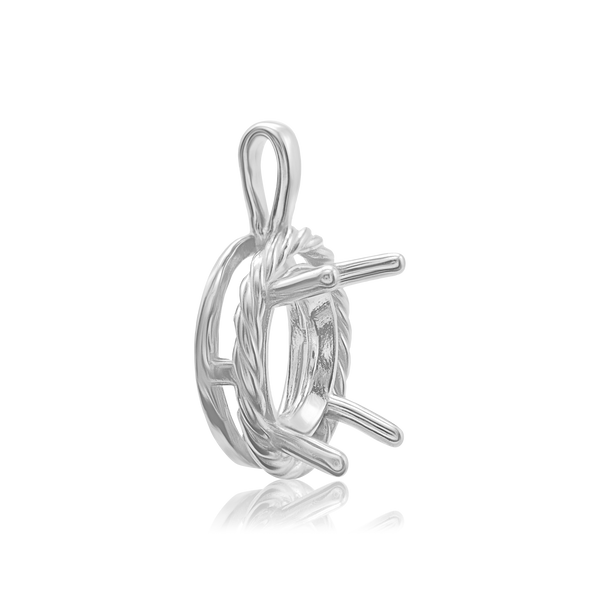 ITI NYC Round Rope Pendant in Sterling Silver (4.00 mm - 12.00 mm)