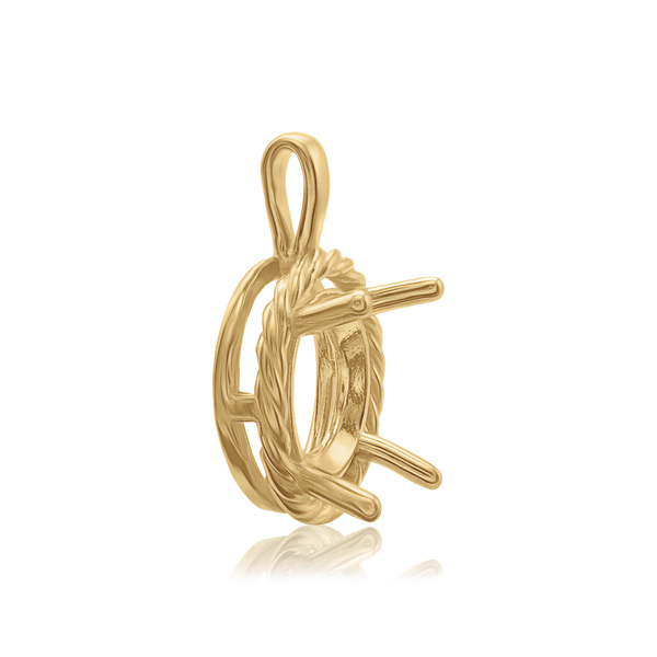 ITI NYC Round Rope Pendant in 14K Gold (4.00 mm - 12.00 mm)