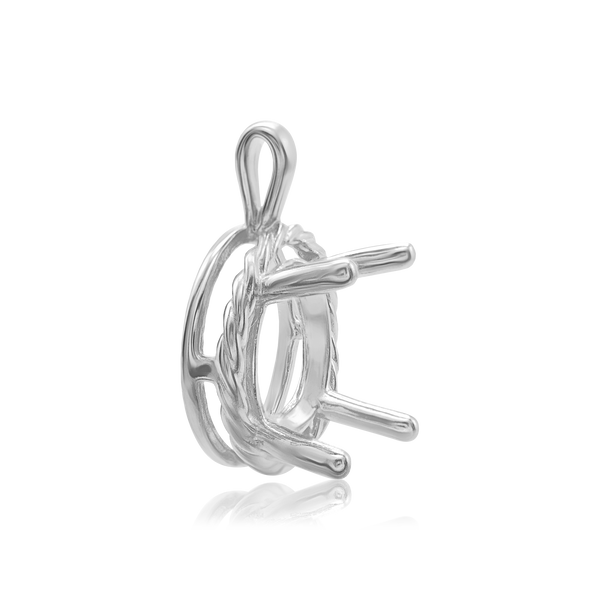 ITI NYC Round Rope Pendant in Sterling Silver (4.00 mm - 12.00 mm)