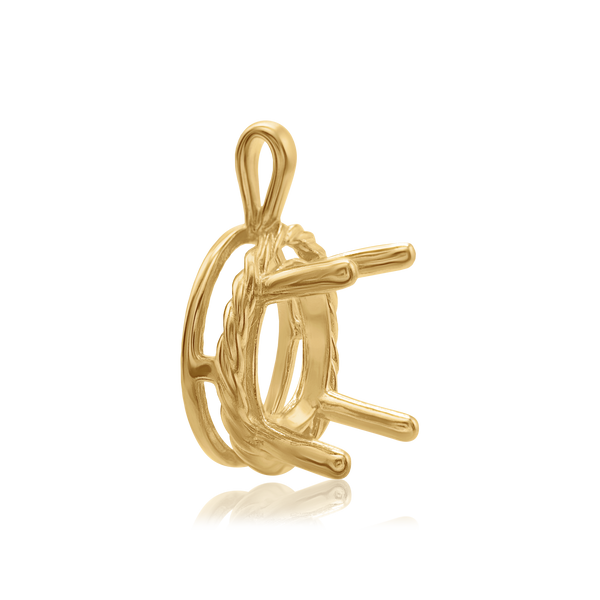 ITI NYC Round Rope Pendant in 14K Gold (4.00 mm - 12.00 mm)