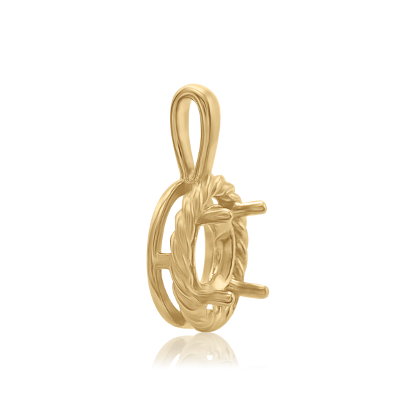 ITI NYC Round Rope Pendant in 14K Gold (4.00 mm - 12.00 mm)