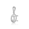 ITI NYC Round Four Prong Halo Pendant in Sterling Silver (4.00 mm - 12.00 mm)