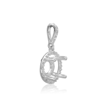 Load image into Gallery viewer, ITI NYC Round Four Prong Halo Pendant in Sterling Silver (4.00 mm - 12.00 mm)
