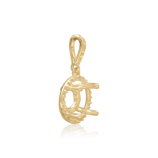 ITI NYC Round Four Prong Halo Pendant in 14K Gold (4.00 mm - 12.00 mm)