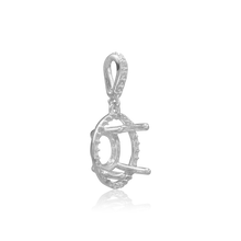 Load image into Gallery viewer, ITI NYC Round Four Prong Halo Pendant in Sterling Silver (4.00 mm - 12.00 mm)
