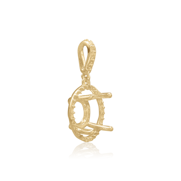 ITI NYC Round Four Prong Halo Pendant in 14K Gold (4.00 mm - 9.00 mm)