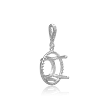 Load image into Gallery viewer, ITI NYC Round Four Prong Halo Pendant in Sterling Silver (4.00 mm - 12.00 mm)
