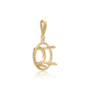 ITI NYC Round Four Prong Halo Pendant in 14K Gold (4.00 mm - 12.00 mm)