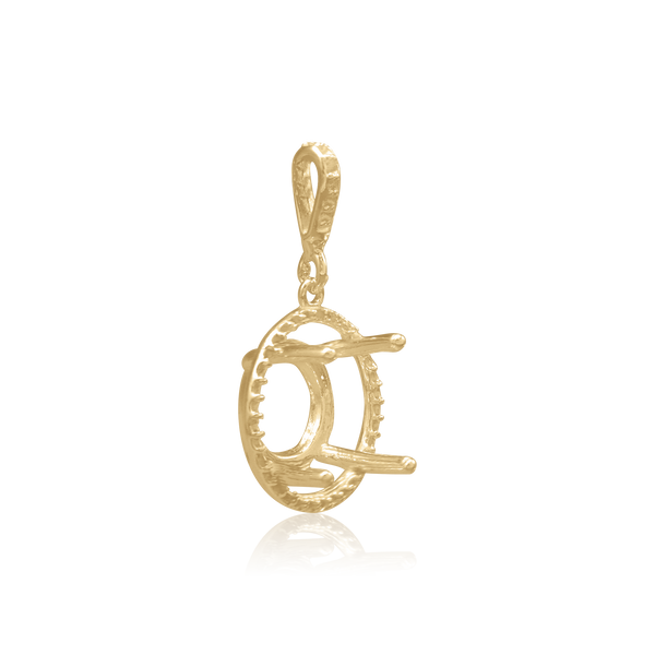 ITI NYC Round Four Prong Halo Pendant in 14K Gold (4.00 mm - 12.00 mm)