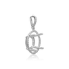 ITI NYC Round Four Prong Halo Pendant in Sterling Silver (4.00 mm - 12.00 mm)
