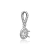 ITI NYC Round Four Prong Halo Pendant in Sterling Silver (4.00 mm - 12.00 mm)