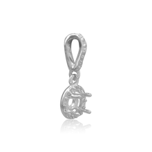 Load image into Gallery viewer, ITI NYC Round Four Prong Halo Pendant in Sterling Silver (4.00 mm - 12.00 mm)
