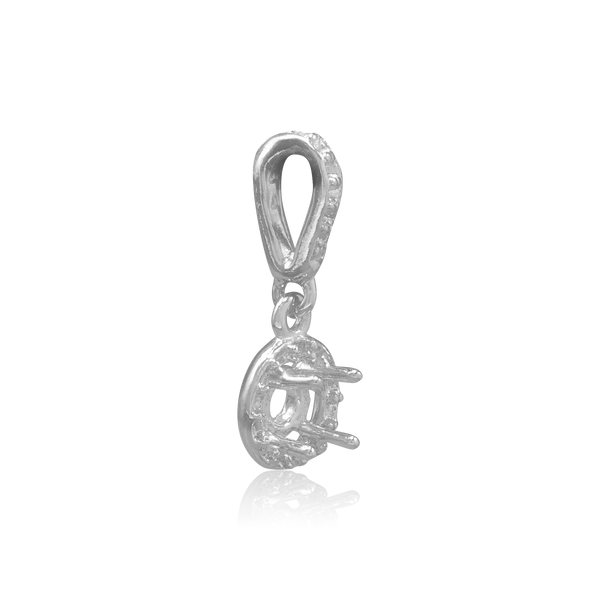 ITI NYC Round Four Prong Halo Pendant in 14K Gold (4.00 mm - 12.00 mm)