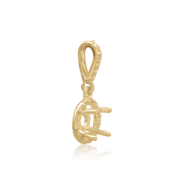 ITI NYC Round Four Prong Halo Pendant in 14K Gold (4.00 mm - 9.00 mm)