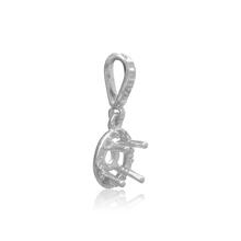 Load image into Gallery viewer, ITI NYC Round Four Prong Halo Pendant in Sterling Silver (4.00 mm - 12.00 mm)
