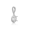 ITI NYC Round Four Prong Halo Pendant in Sterling Silver (4.00 mm - 12.00 mm)