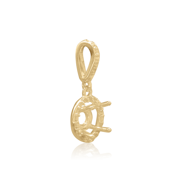 ITI NYC Round Four Prong Halo Pendant in 14K Gold (4.00 mm - 9.00 mm)
