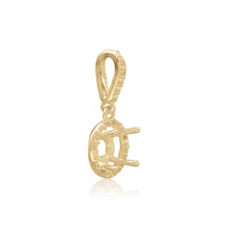 ITI NYC Round Four Prong Halo Pendant in 14K Gold (4.00 mm - 12.00 mm)