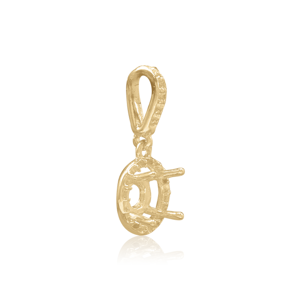 ITI NYC Round Four Prong Halo Pendant in 14K Gold (4.00 mm - 9.00 mm)