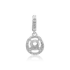 ITI NYC Round Four Prong Halo Pendant in Sterling Silver (4.00 mm - 12.00 mm)