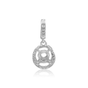 ITI NYC Round Four Prong Halo Pendant in Sterling Silver (4.00 mm - 12.00 mm)