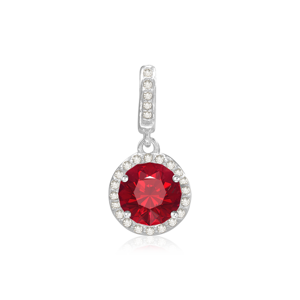 ITI NYC Round Four Prong Halo Pendant in Sterling Silver (4.00 mm - 12.00 mm)