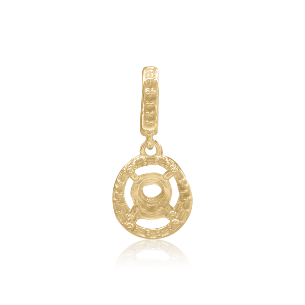 ITI NYC Round Four Prong Halo Pendant in 14K Gold (4.00 mm - 9.00 mm)