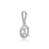 ITI NYC Round Four Prong Halo Pendant in Sterling Silver (4.00 mm - 12.00 mm)