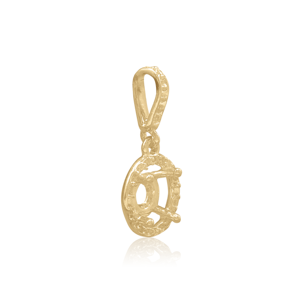 ITI NYC Round Four Prong Halo Pendant in 14K Gold (4.00 mm - 9.00 mm)