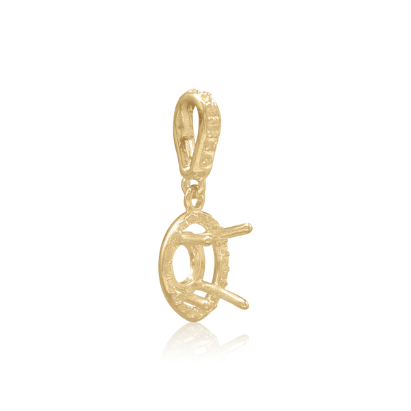ITI NYC Round Four Prong Halo Pendant in 14K Gold (4.00 mm - 9.00 mm)