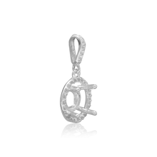 Load image into Gallery viewer, ITI NYC Round Four Prong Halo Pendant in Sterling Silver (4.00 mm - 12.00 mm)
